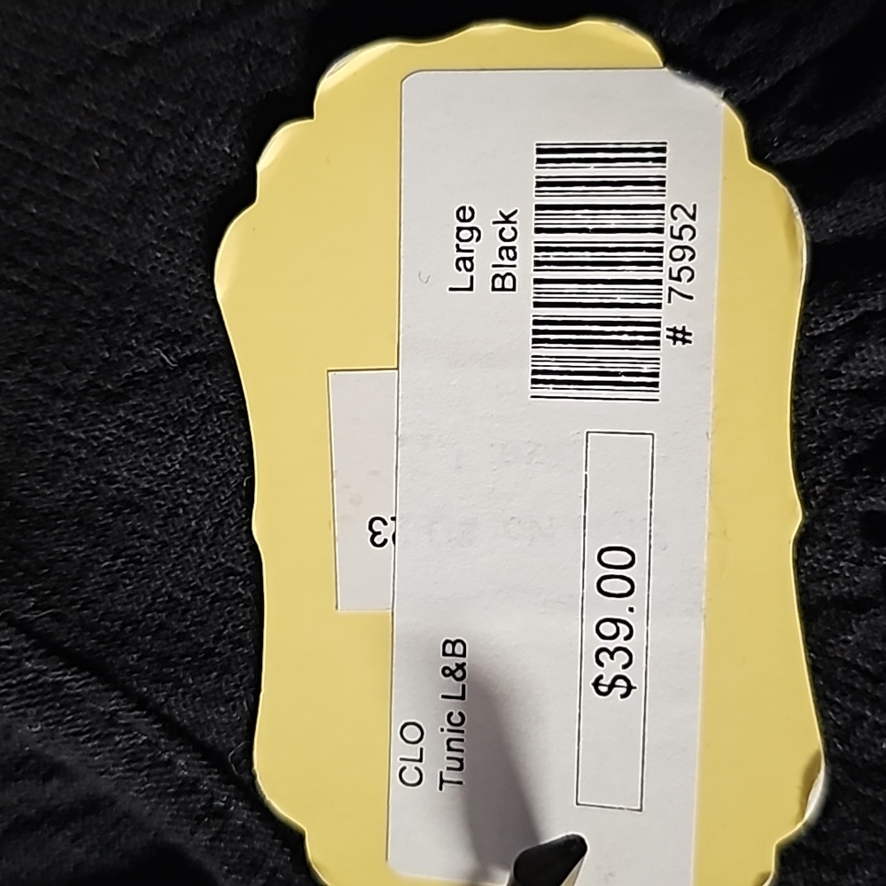 NWT L&B Black Short Sleeve Boho Blouse Size Large - Picture 6 of 7